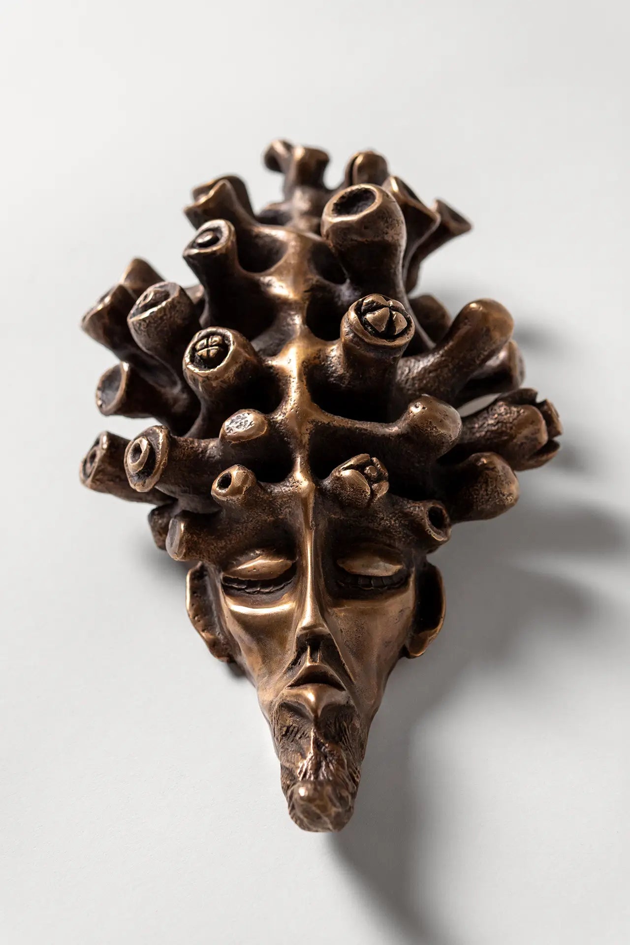 Bronze art mask titled The Dreamer – limited edition sculpture