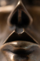 Detailed view of The Observer bronze wall sculpture