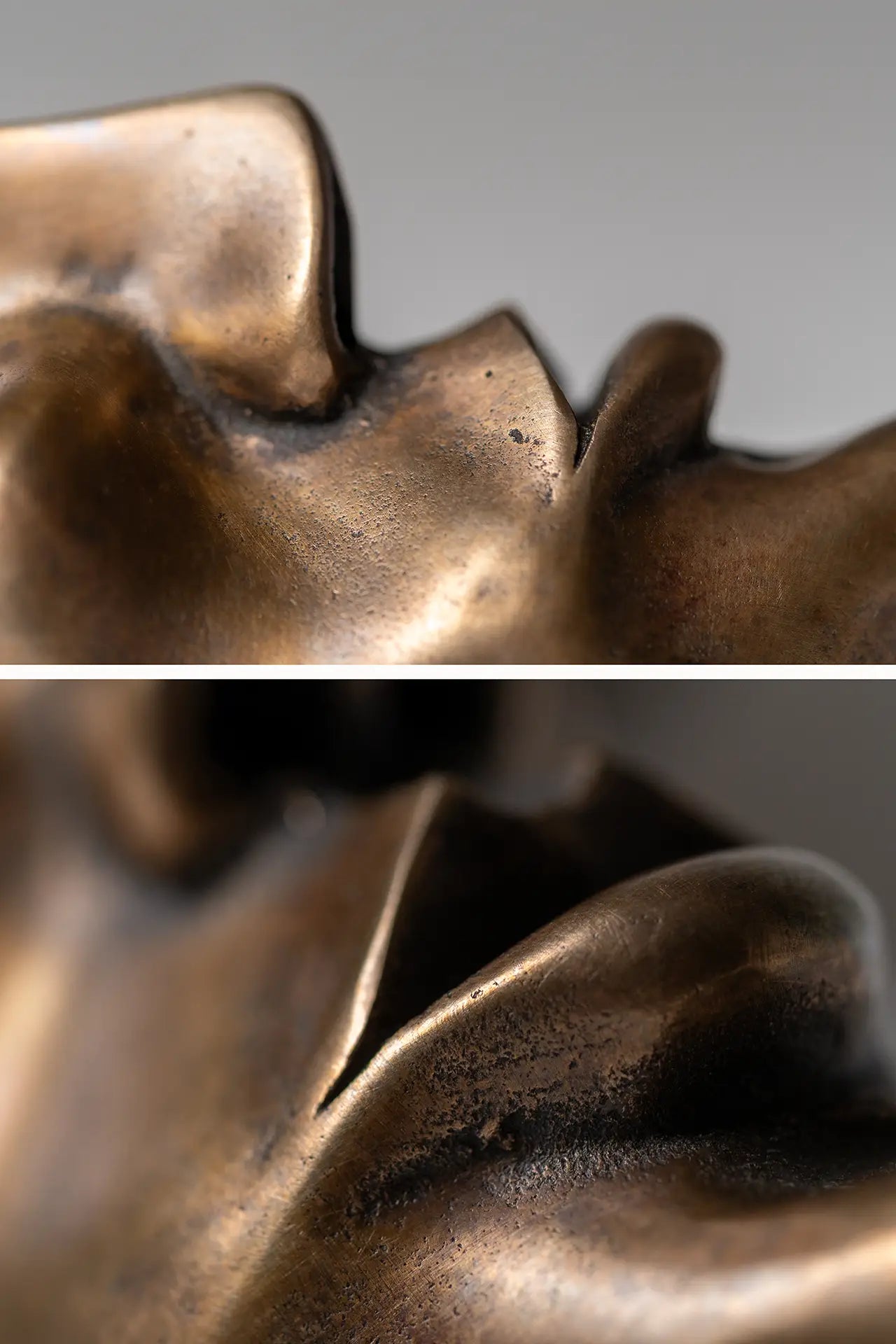 Contemporary bronze mask sculpture – The Observer design